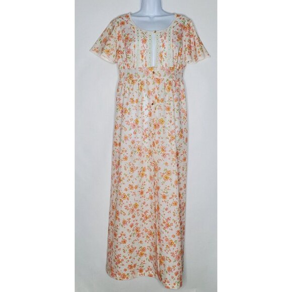Sears Other - Sears Womens Vintage Floral Long Robe House Coat Size M Prairie Cottage Core